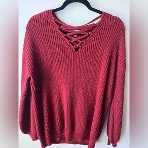 Pink Rose Red Sweater- Size XL